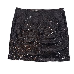 Halogen Black Sequin Pencil Skirt Party NYE Sz XL